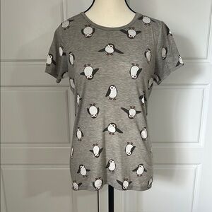 STAR WARS Box Lunch Disney Women’s Porg Gray Fitted Short Sleeve Shirt Last Jedi